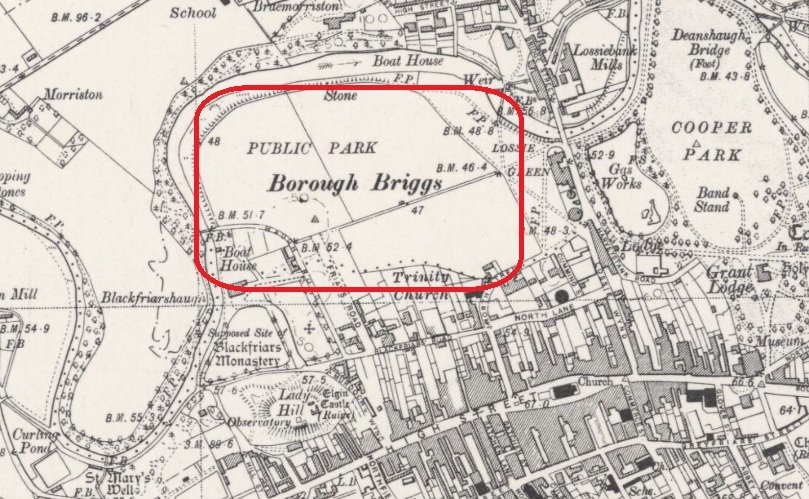 Elgin - Borough Briggs : Map credit National Library of Scotland